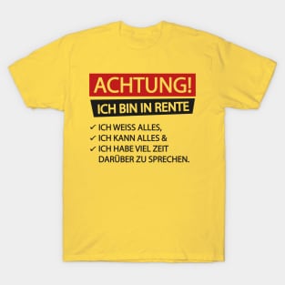 Achtung ich bin in rente (black) T-Shirt